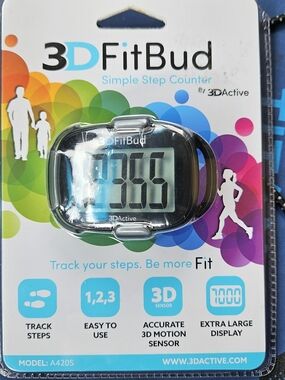 Freeze Black and Silver 3D FitBud Step Counter